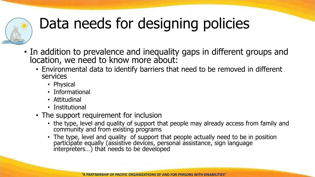 data needs for designing policies