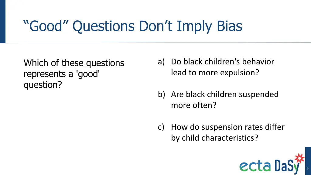 good questions don t imply bias