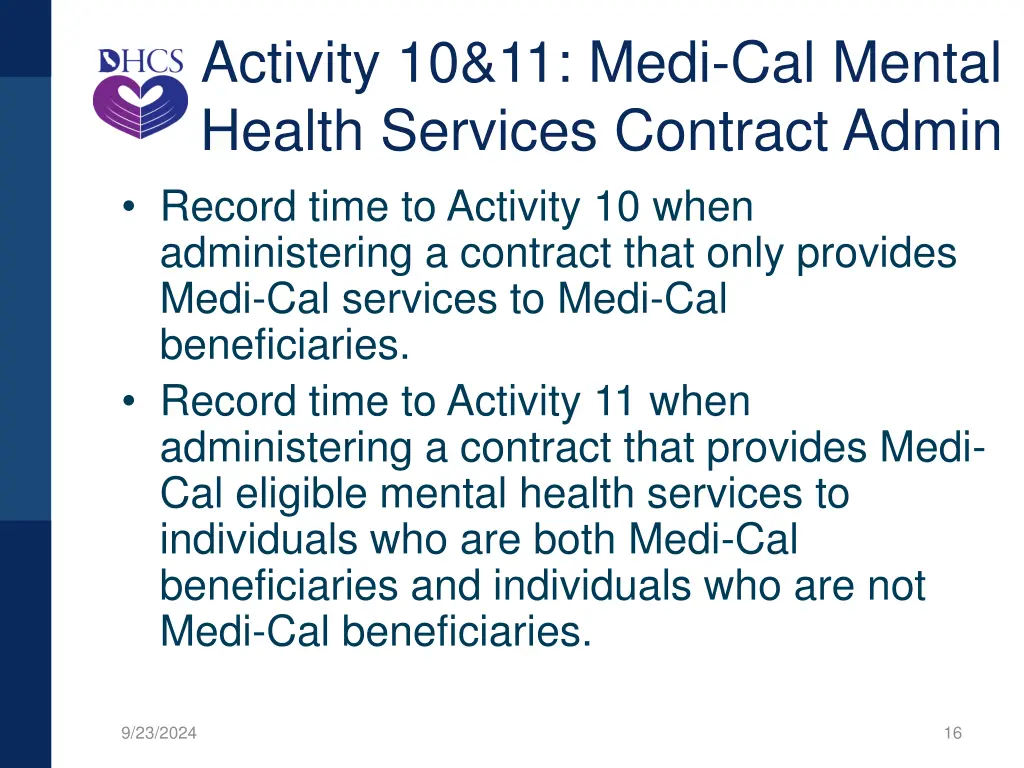 activity 10 11 medi cal mental health services