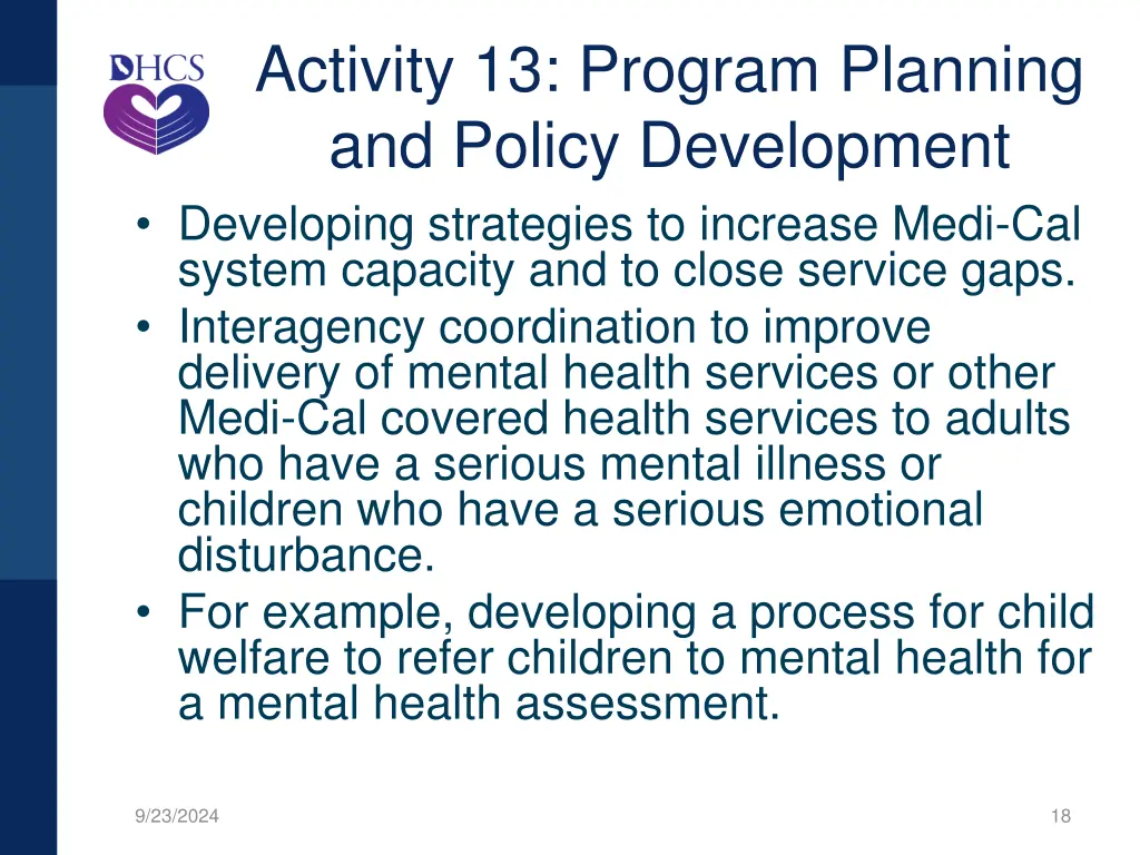 activity 13 program planning and policy