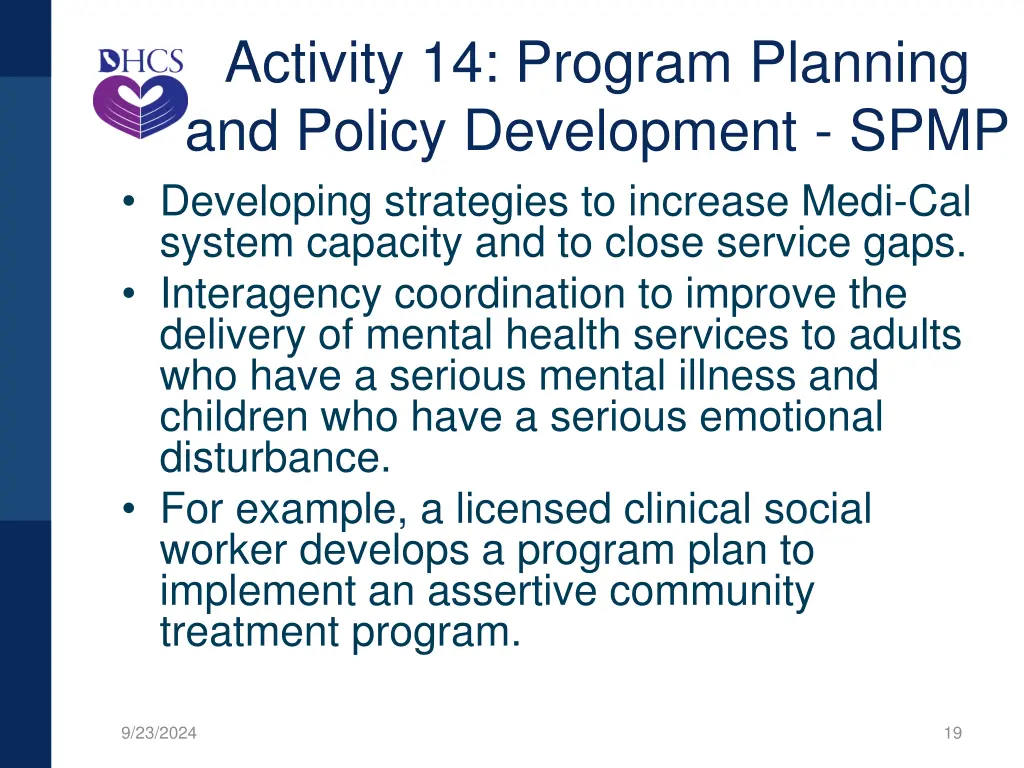 activity 14 program planning and policy