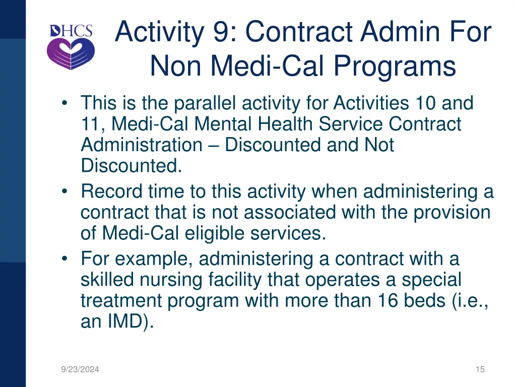 activity 9 contract admin for non medi