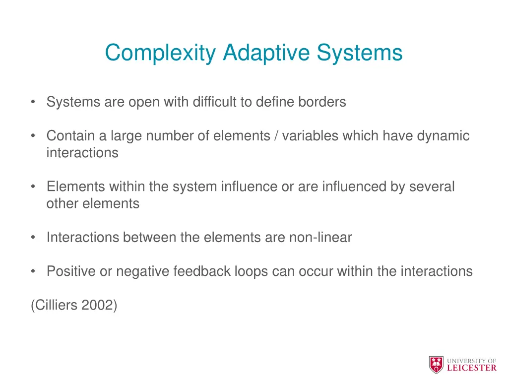 complexity adaptive systems