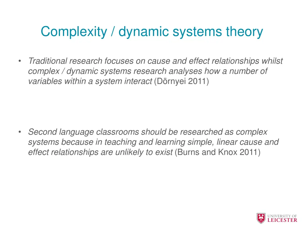 complexity dynamic systems theory