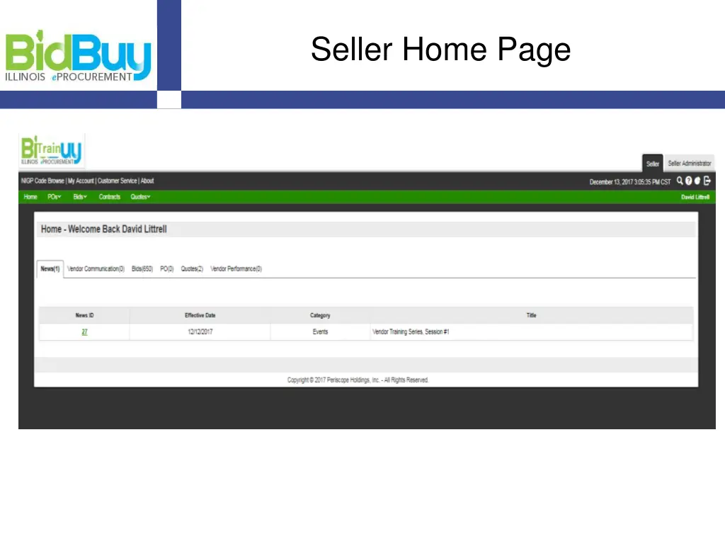 seller home page