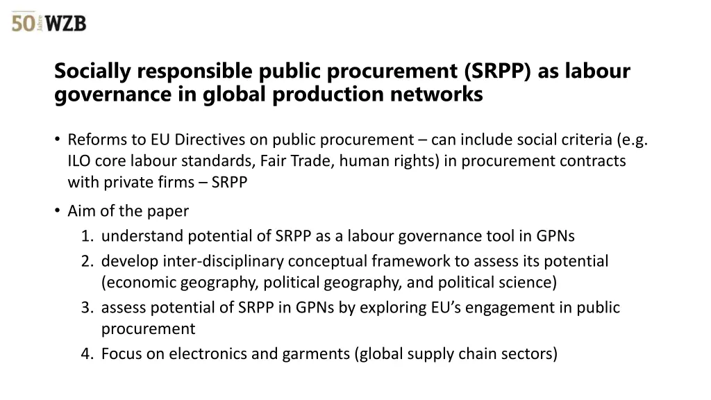 socially responsible public procurement srpp