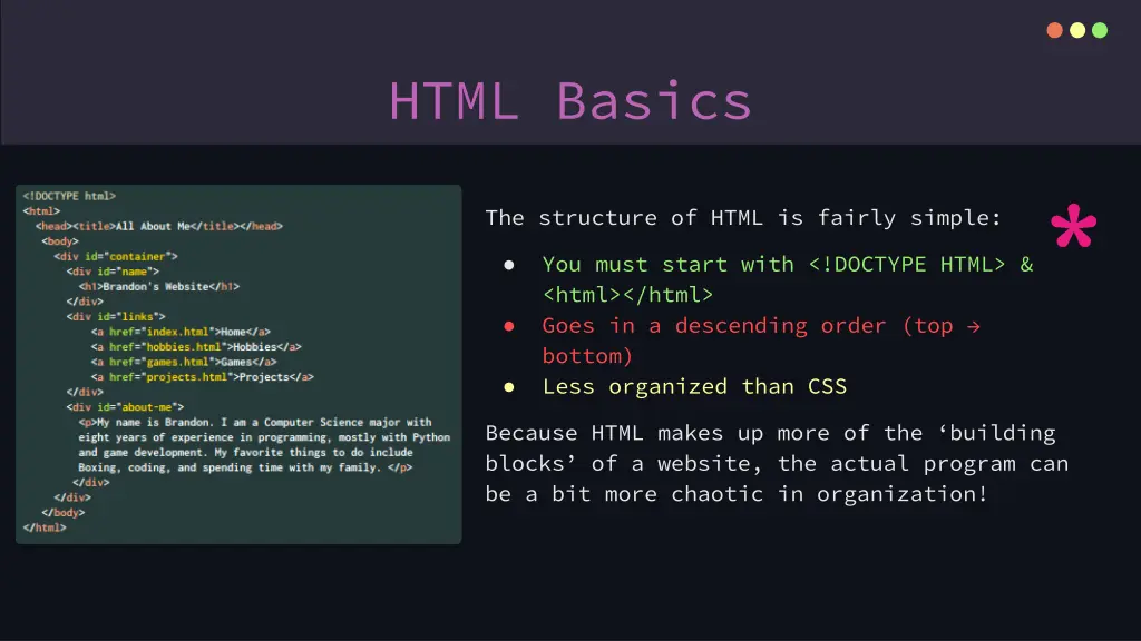 html basics