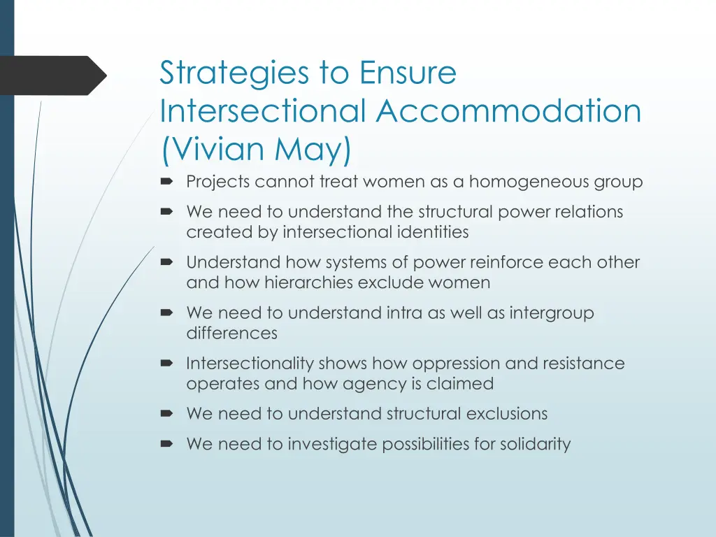 strategies to ensure intersectional accommodation