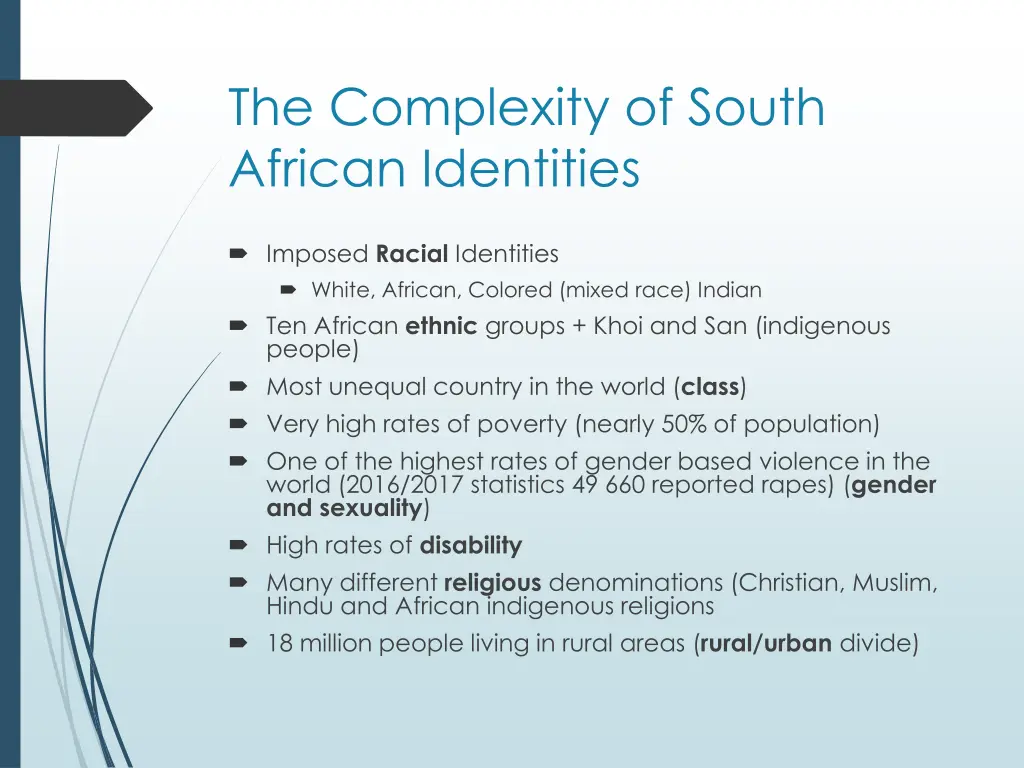 the complexity of south african identities