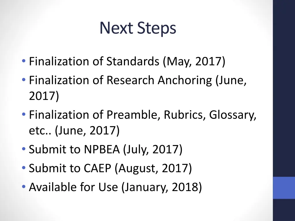 next steps