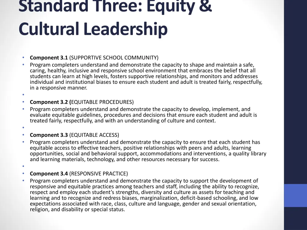 standard three equity cultural leadership