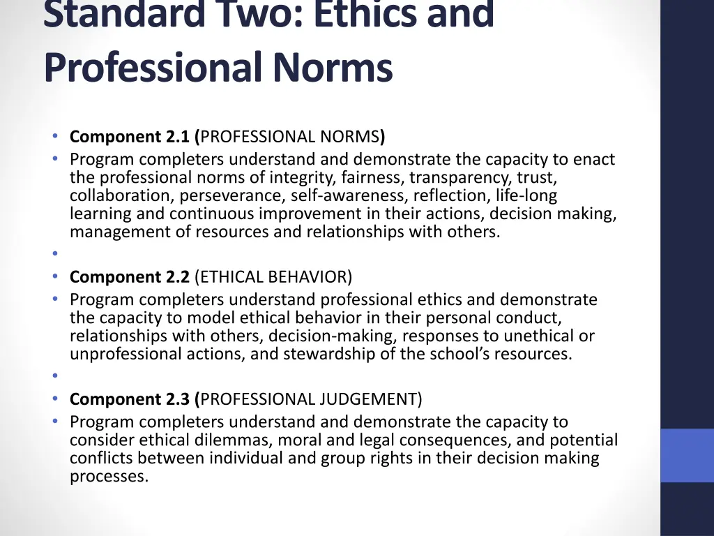 standard two ethics and professional norms