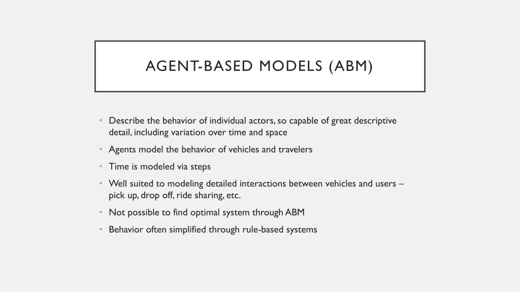 agent based models abm