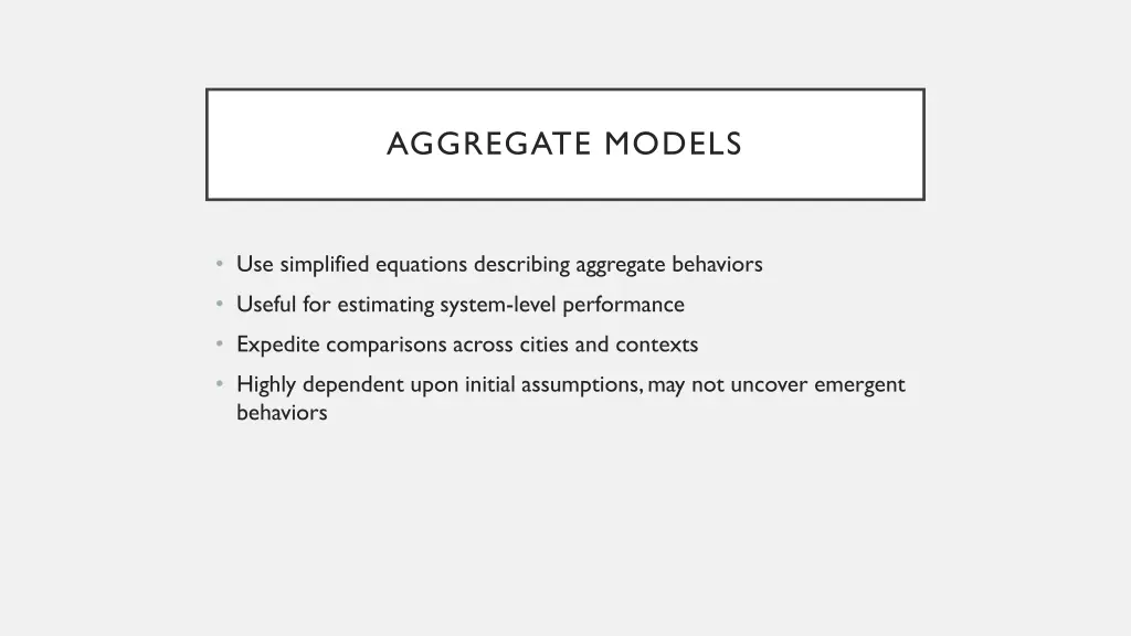 aggregate models