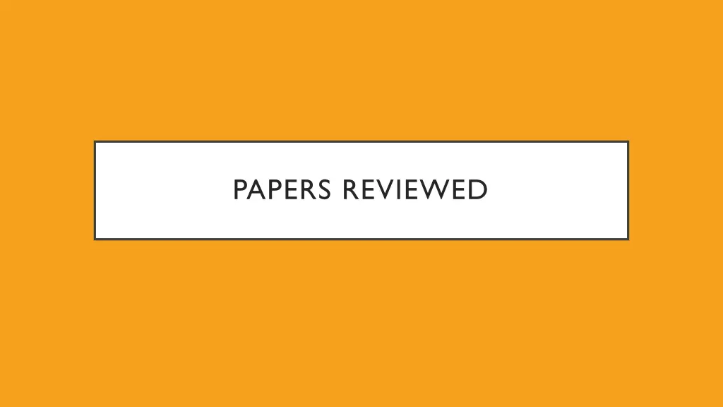 papers reviewed 1