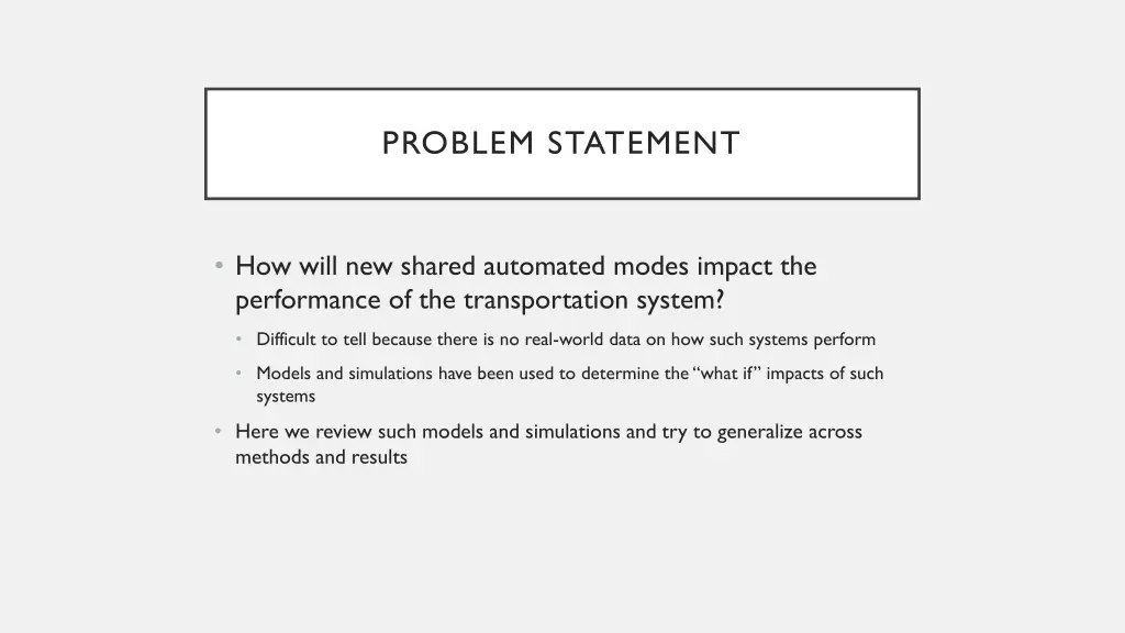 problem statement