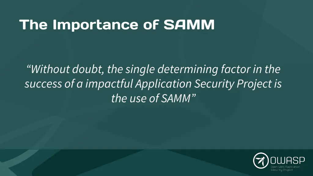 the importance of samm