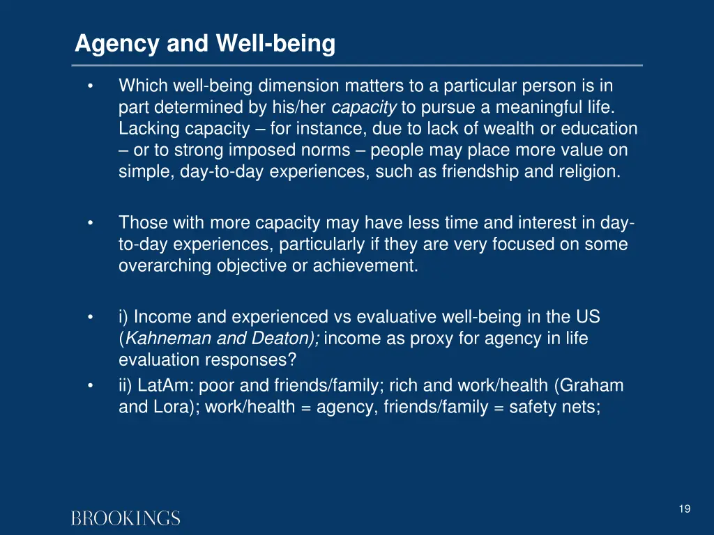 agency and well being