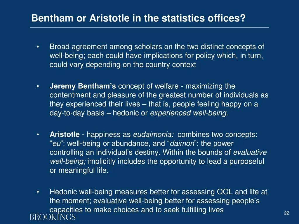 bentham or aristotle in the statistics offices