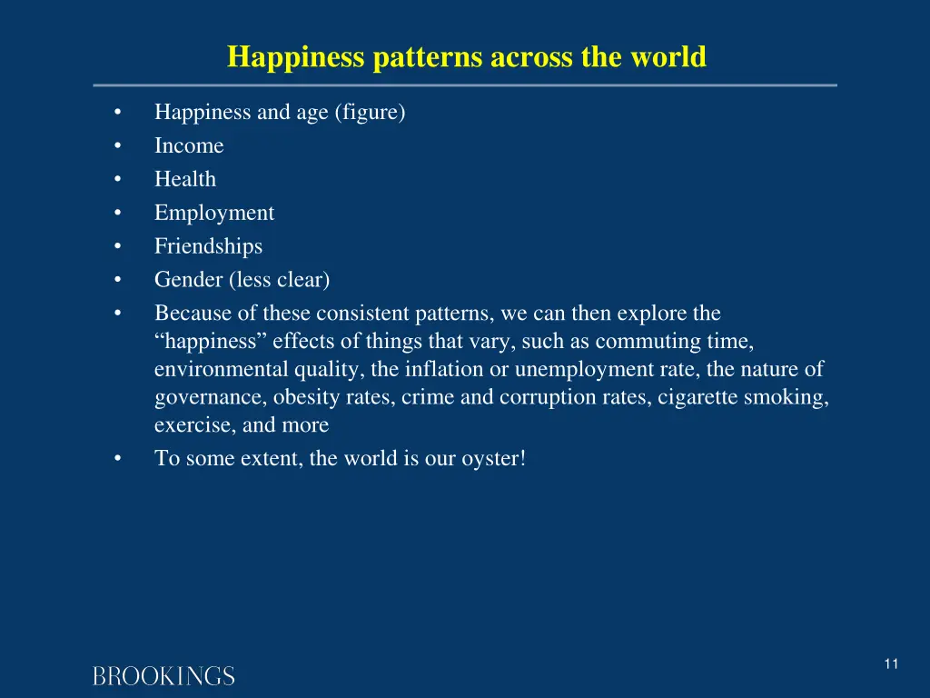 happiness patterns across the world