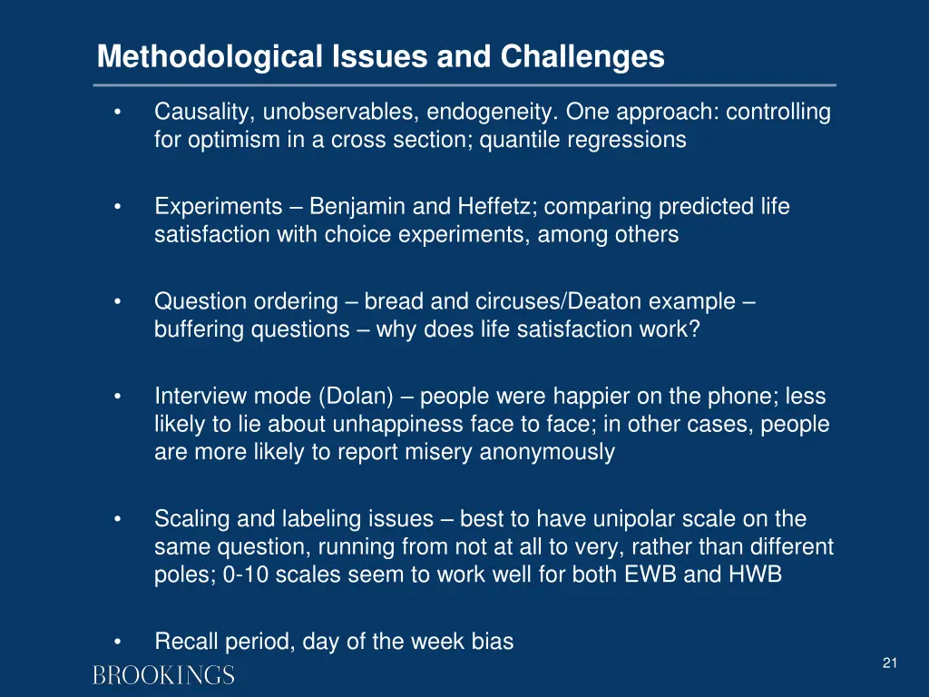 methodological issues and challenges