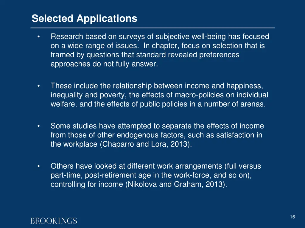 selected applications