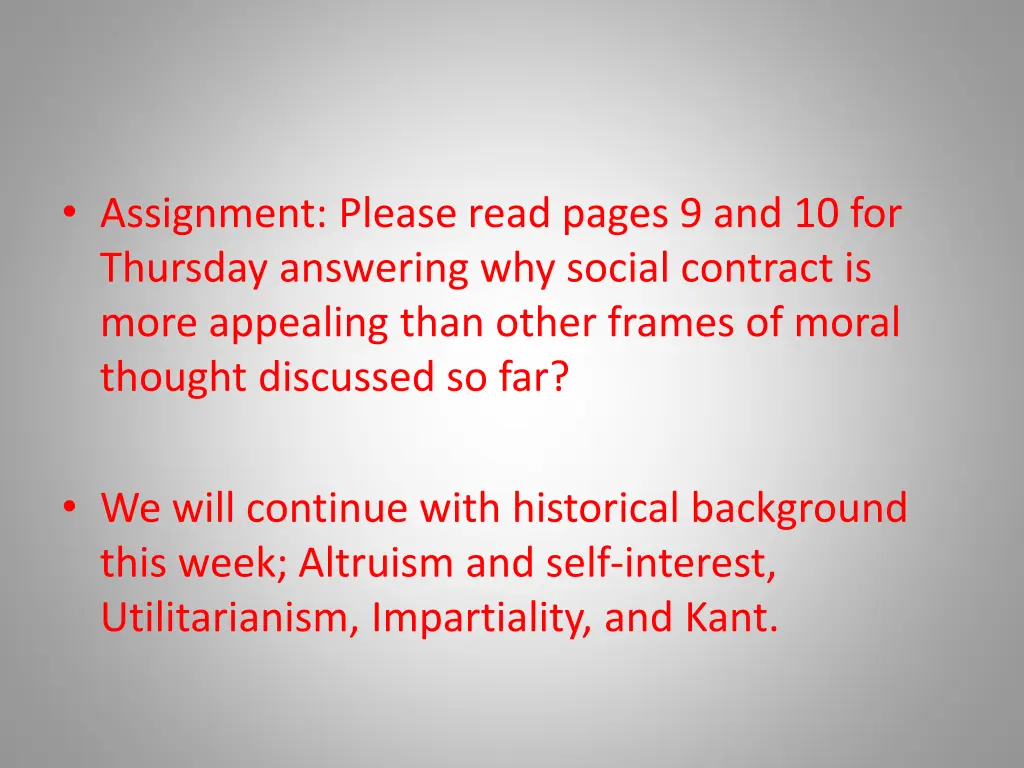 assignment please read pages