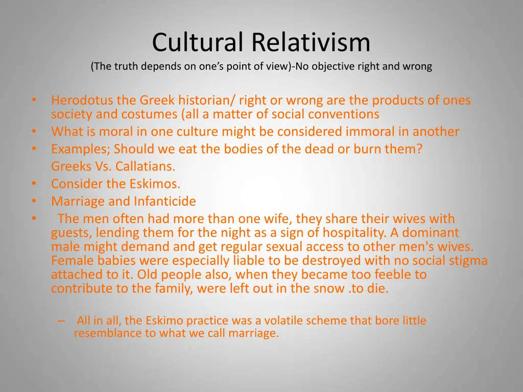 cultural relativism the truth depends