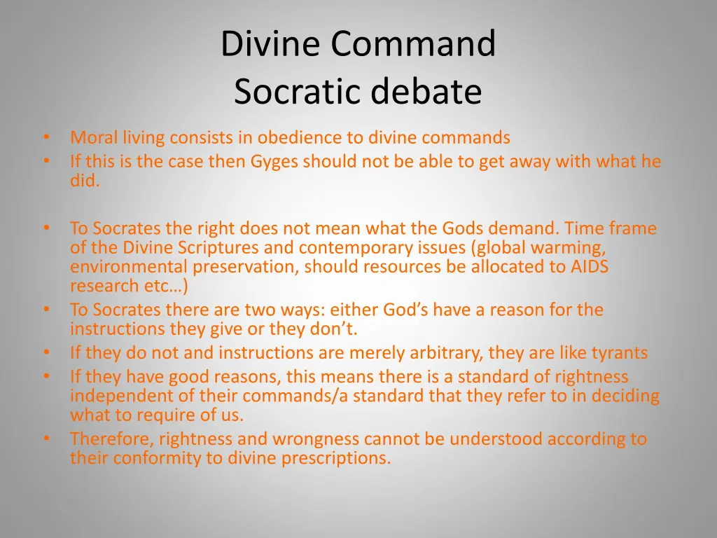 divine command socratic debate