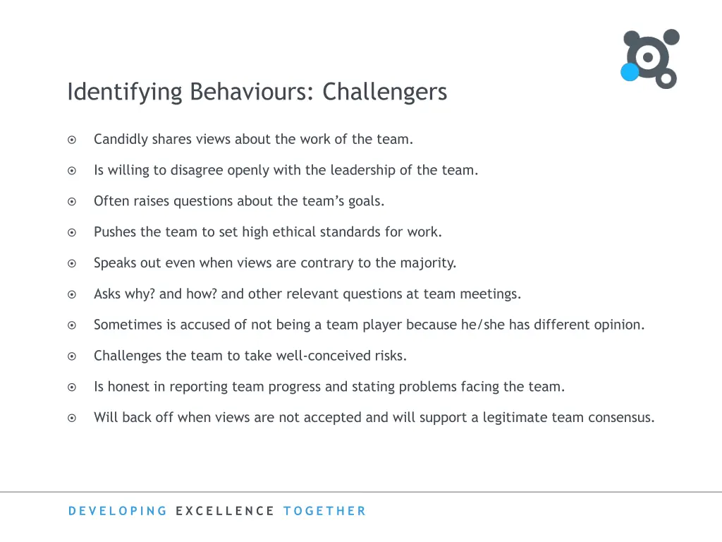 identifying behaviours challengers