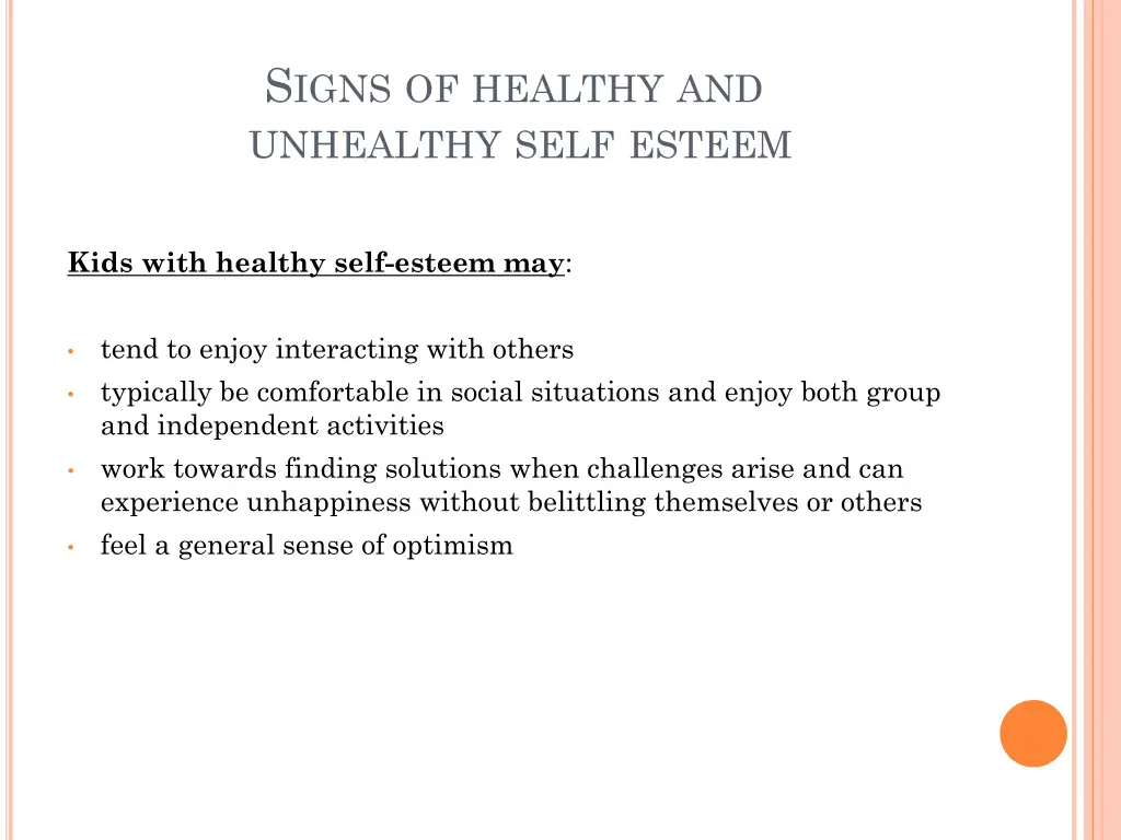 s igns of healthy and unhealthy self esteem 1