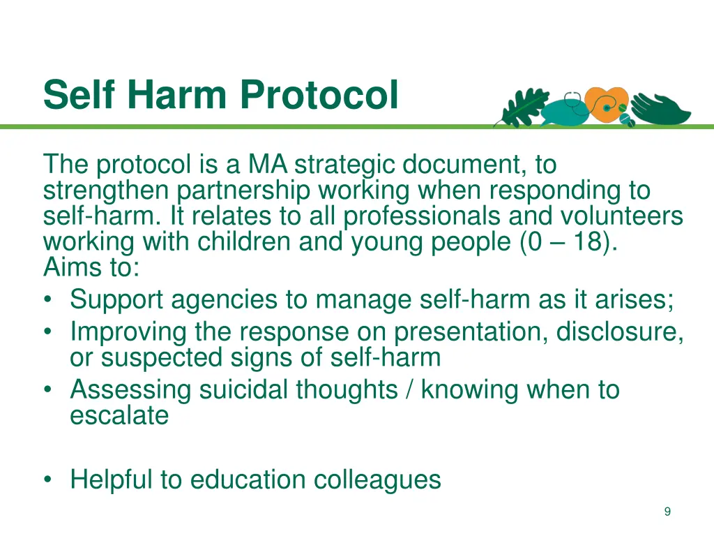 self harm protocol