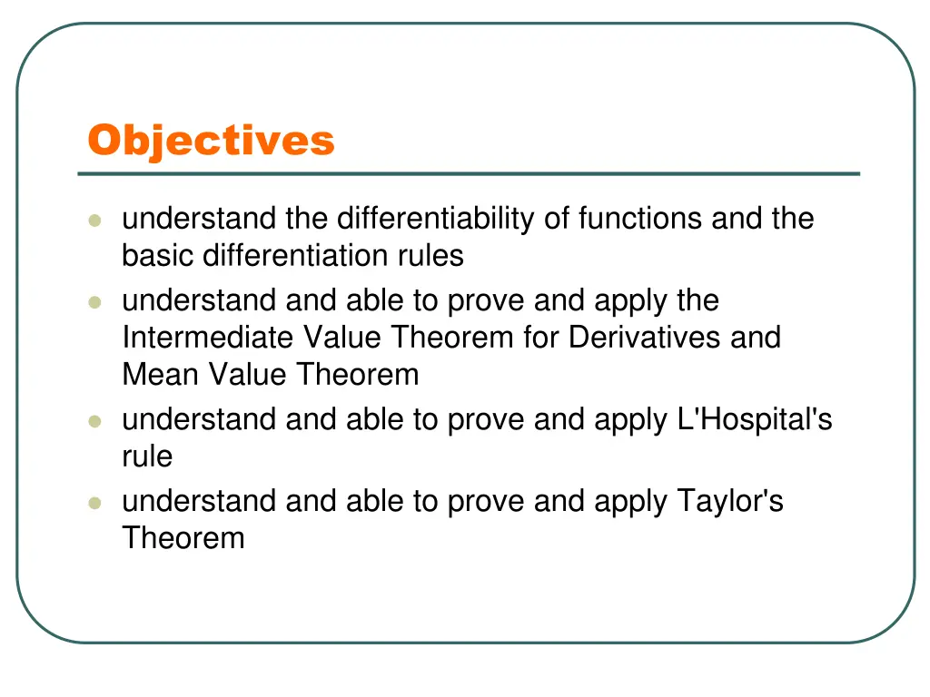 objectives 1