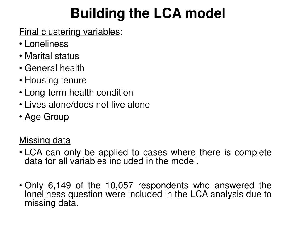 building the lca model