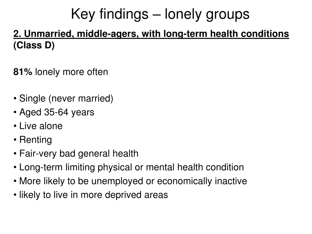 key findings lonely groups 1