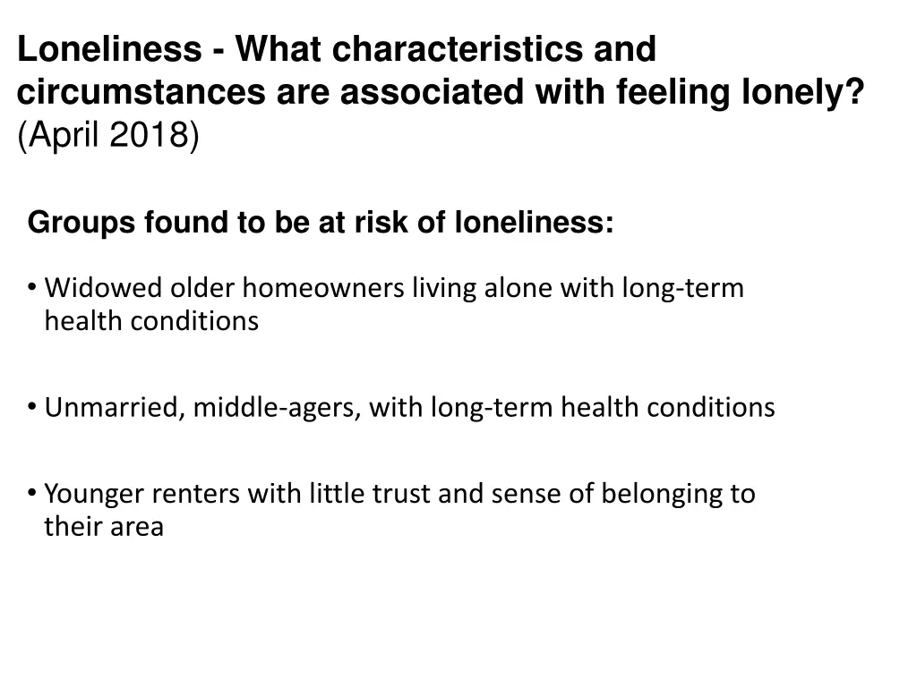 loneliness what characteristics and circumstances