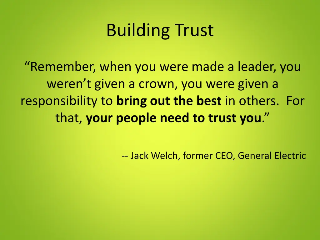 building trust