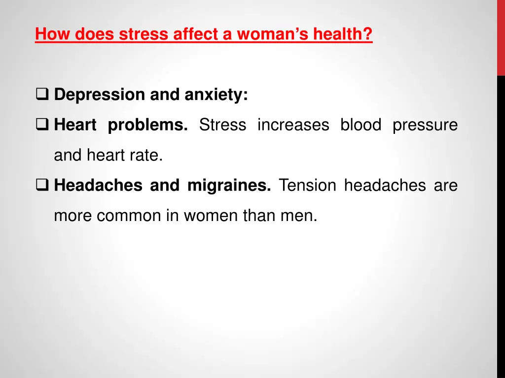 how does stress affect a woman s health