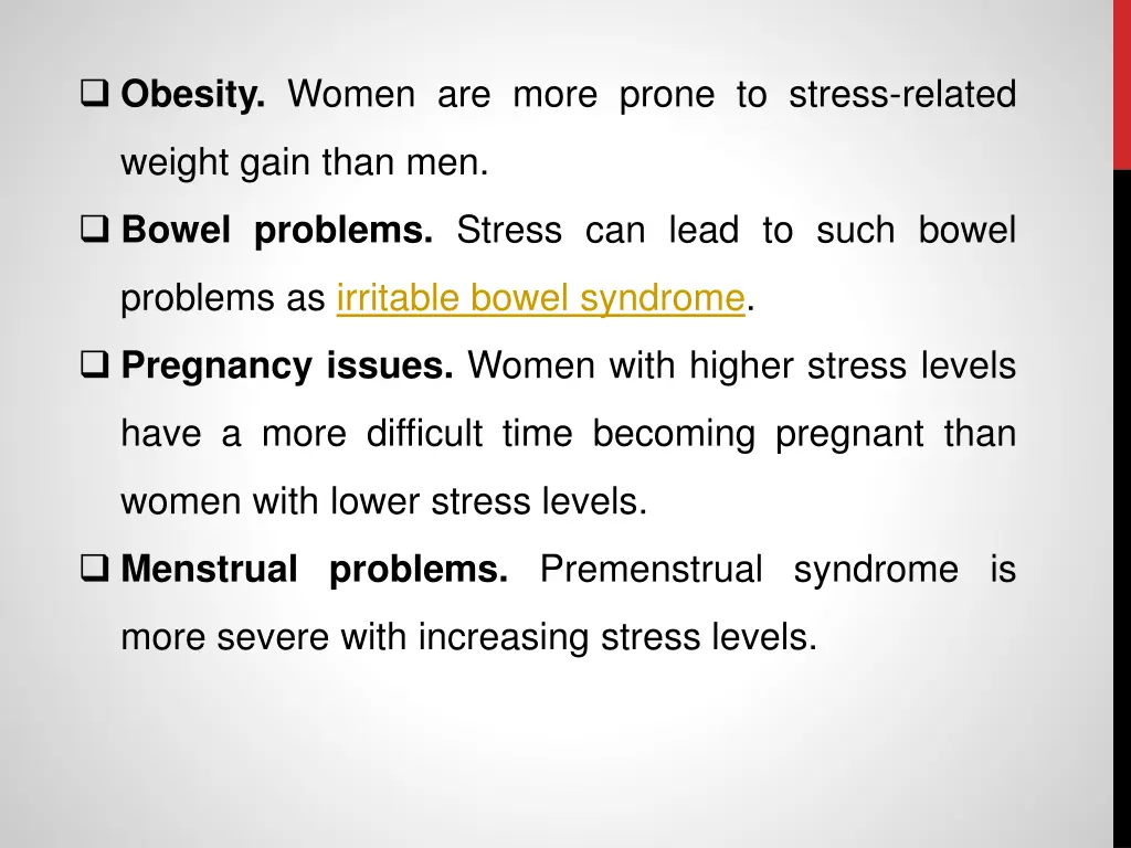 obesity women are more prone to stress related