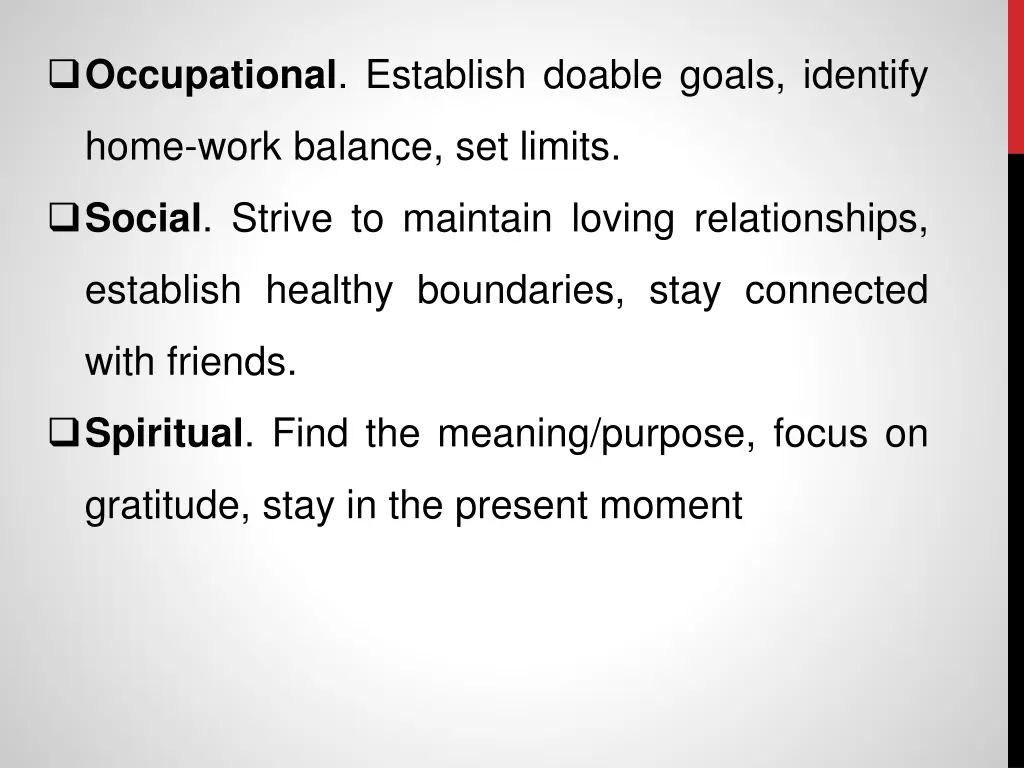 occupational establish doable goals identify