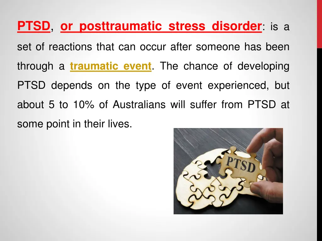 ptsd or posttraumatic stress disorder is a