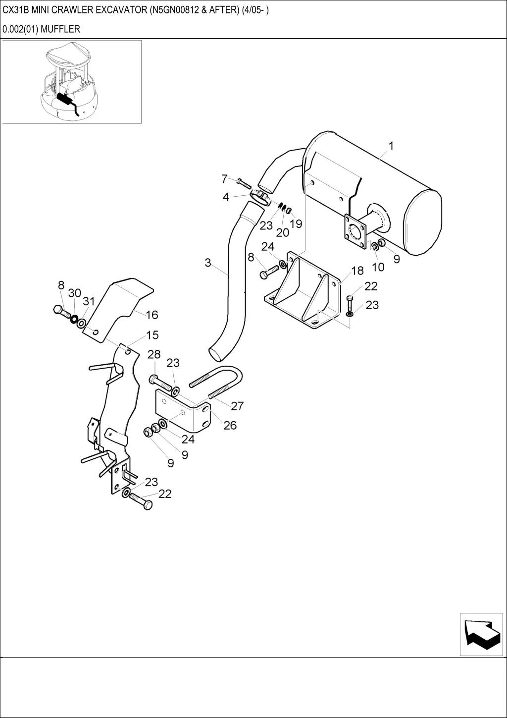 cx31b mini crawler excavator n5gn00812 after 4 05 8