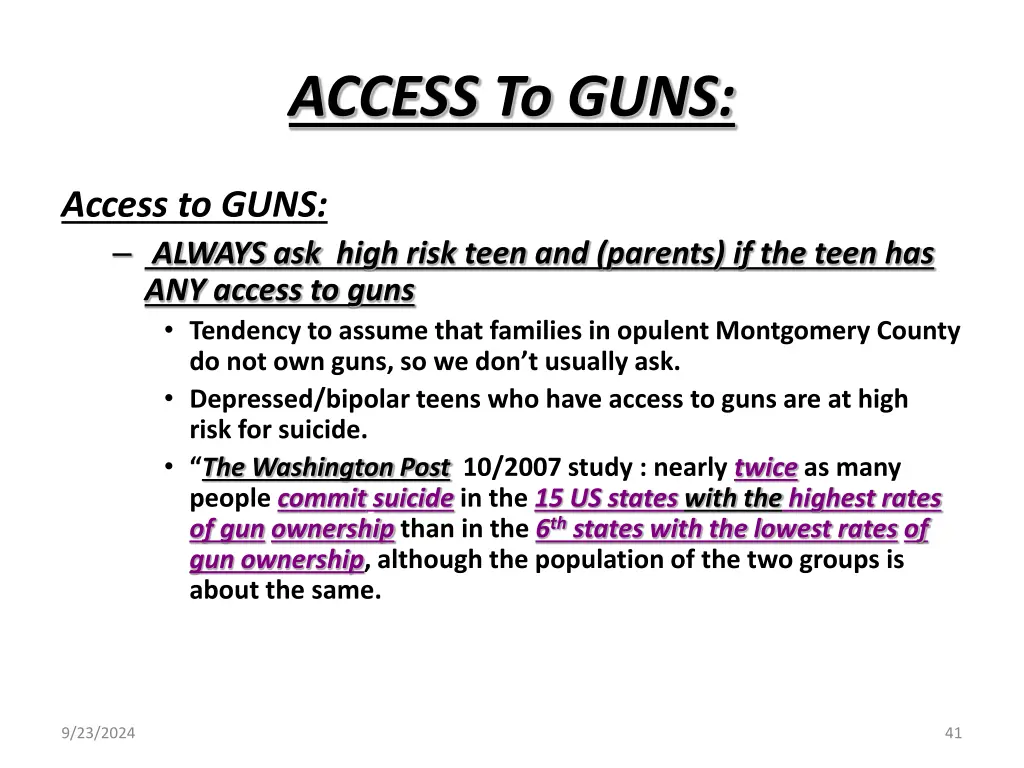 access to guns