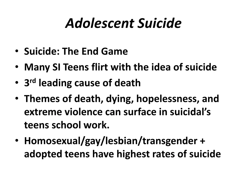 adolescent suicide