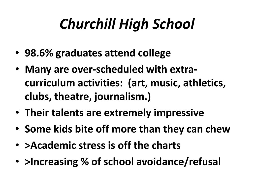 churchill high school