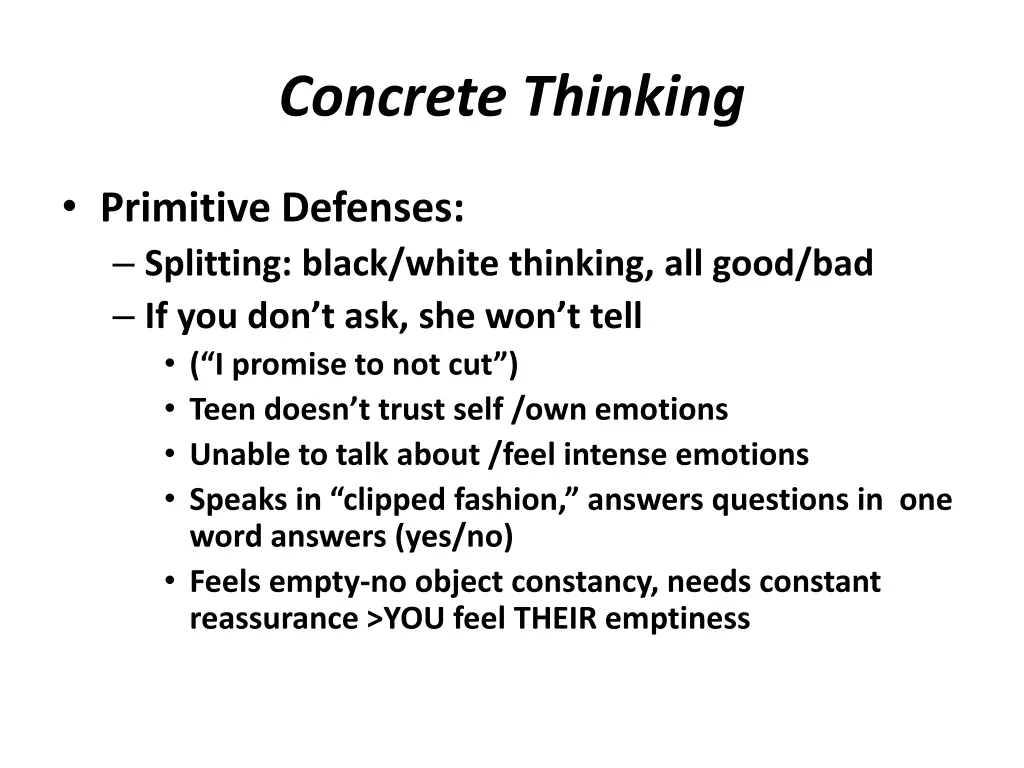 concrete thinking