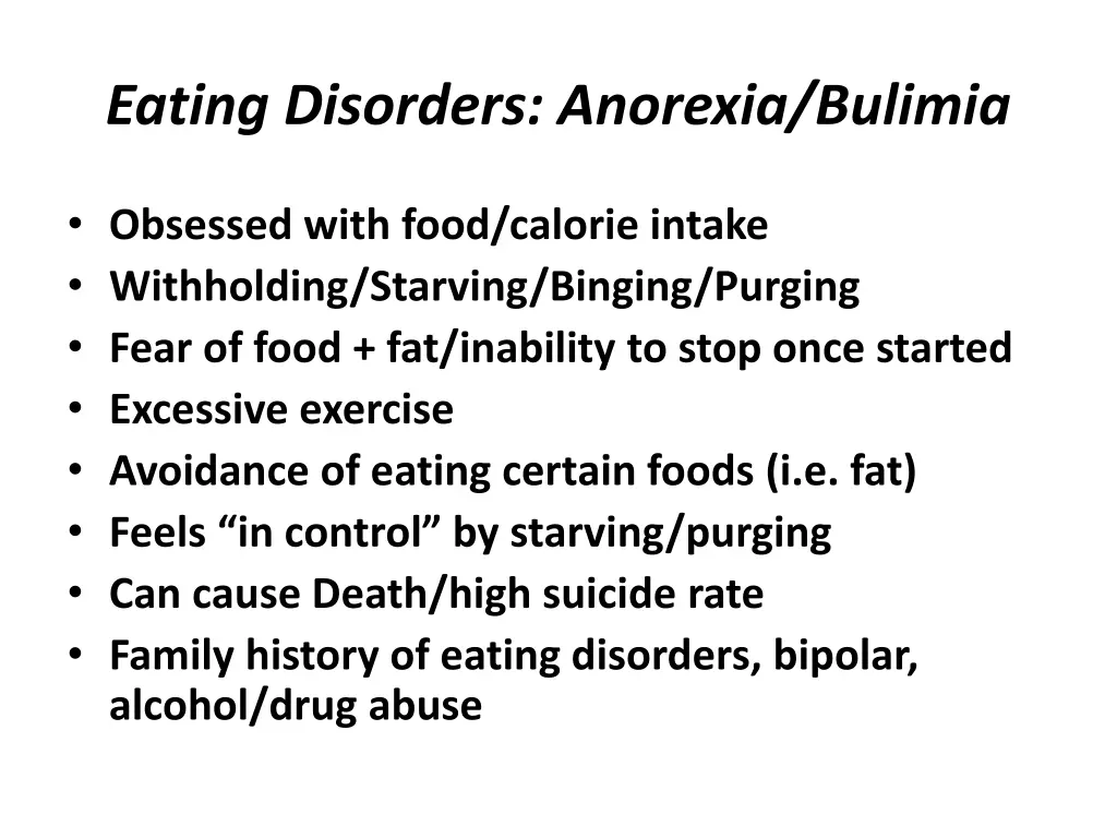 eating disorders anorexia bulimia