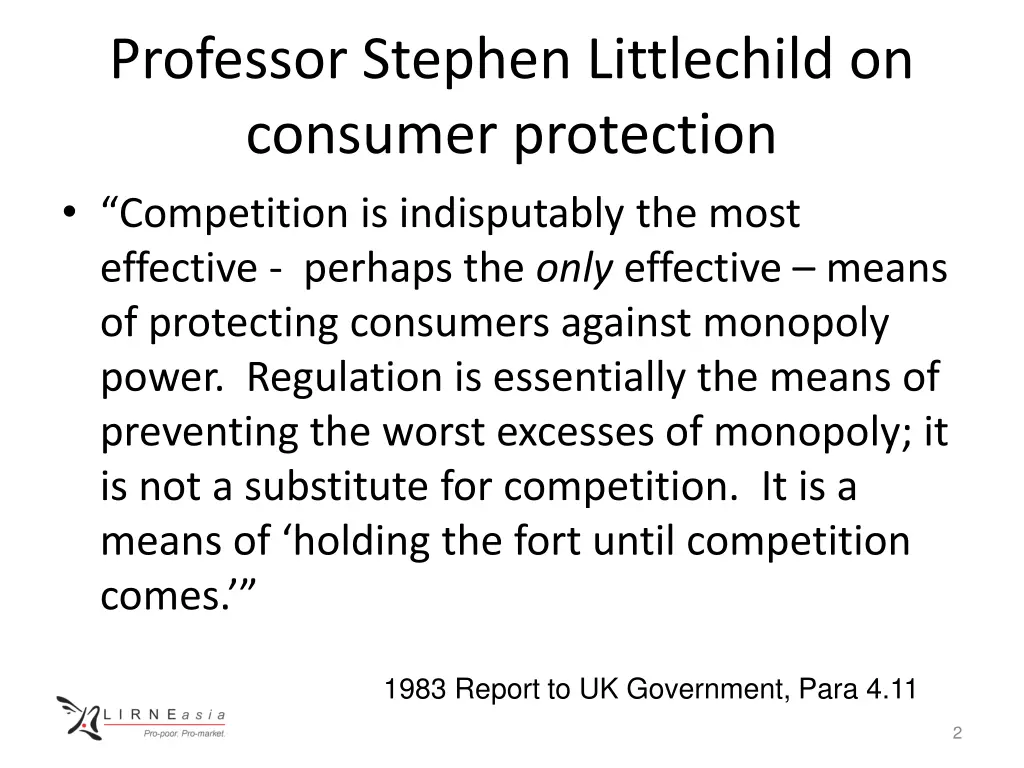 professor stephen littlechild on consumer