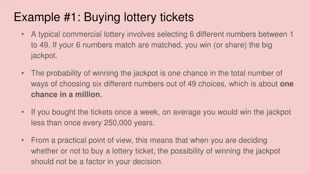 example 1 buying lottery tickets