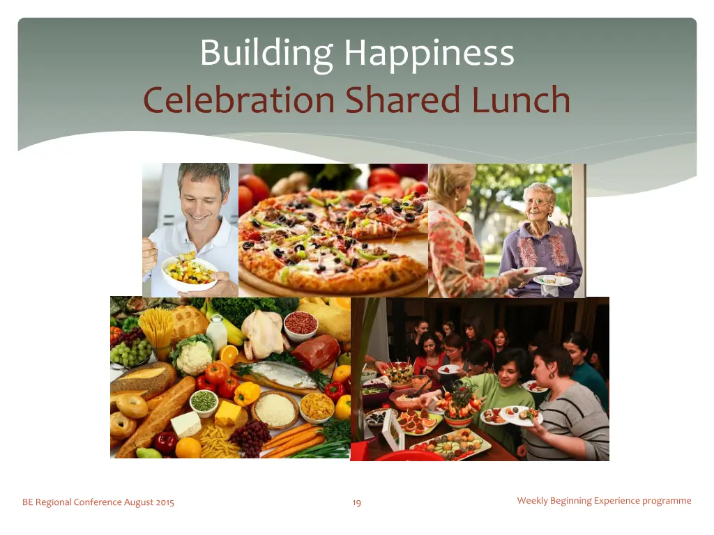 building happiness celebration shared lunch